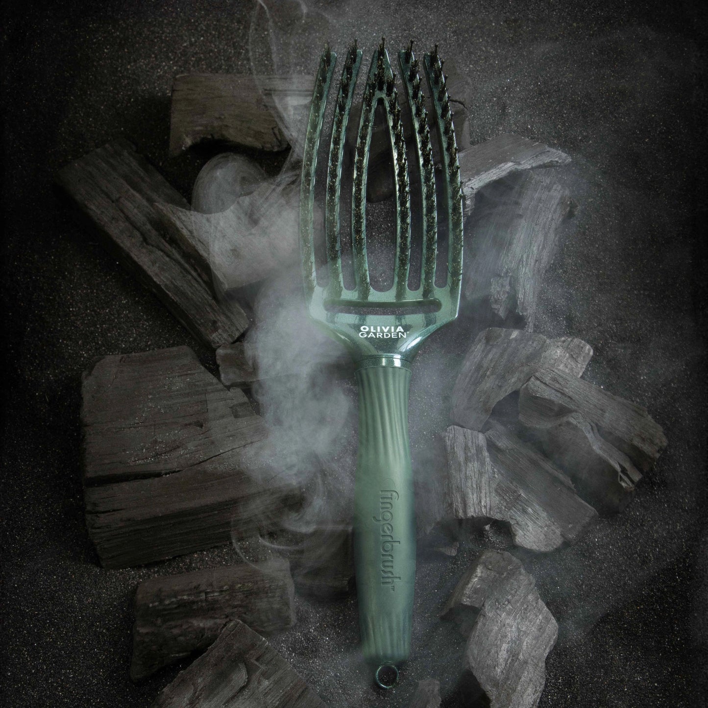 Olivia Garden Finger Brush - Medium- Green Emerald