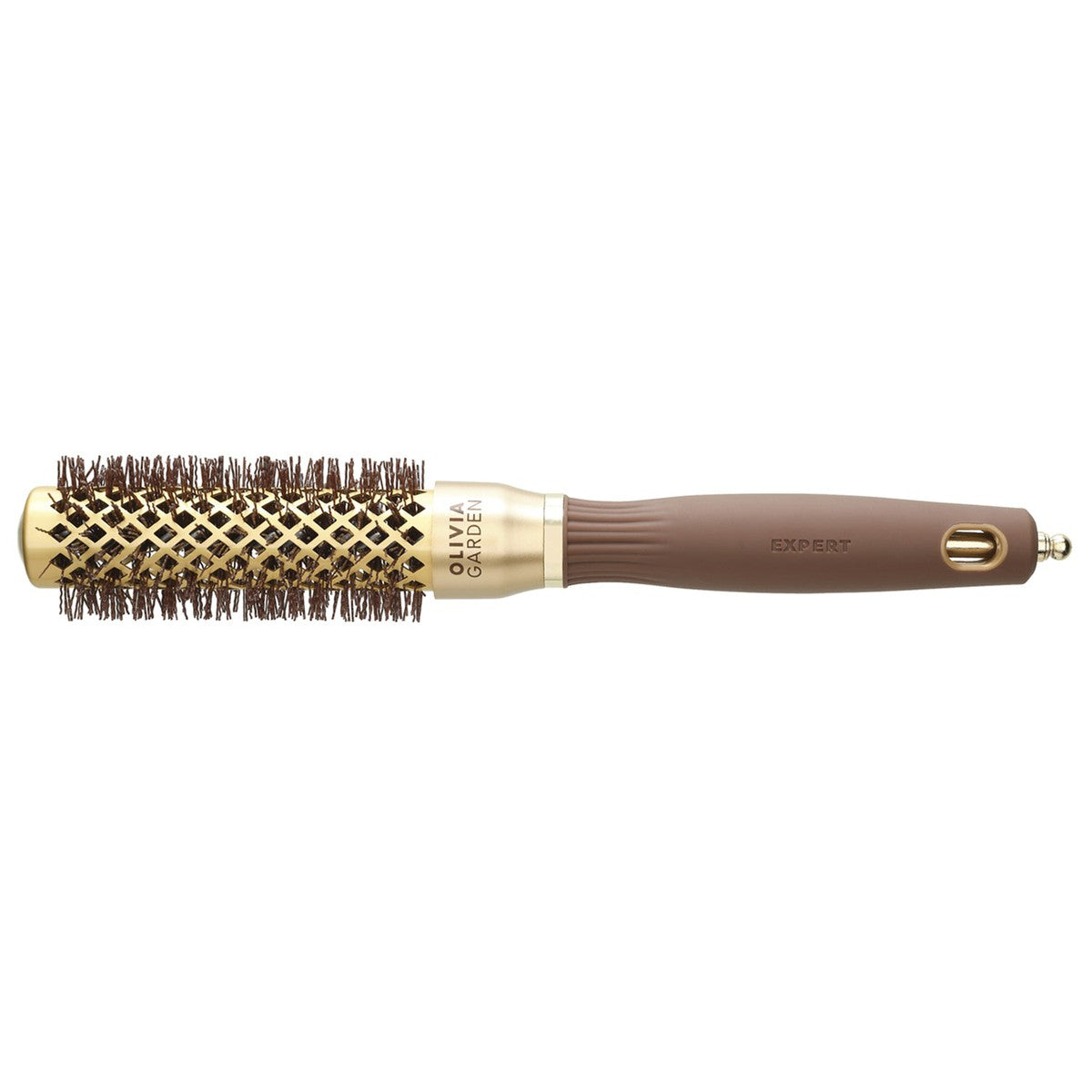 Olivia Garden Expert Blowout Shine - Wavy Bristels, Gold&Brown 25mm